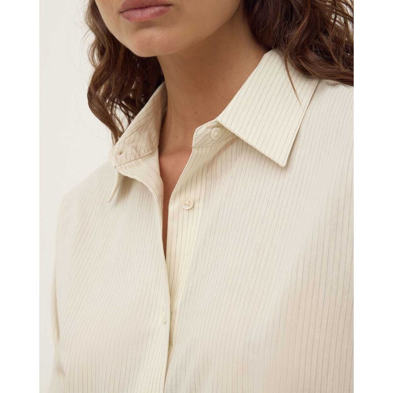 Assembly Label Marina Stripe Fitted Shirt White/Grey Stripe image number 2